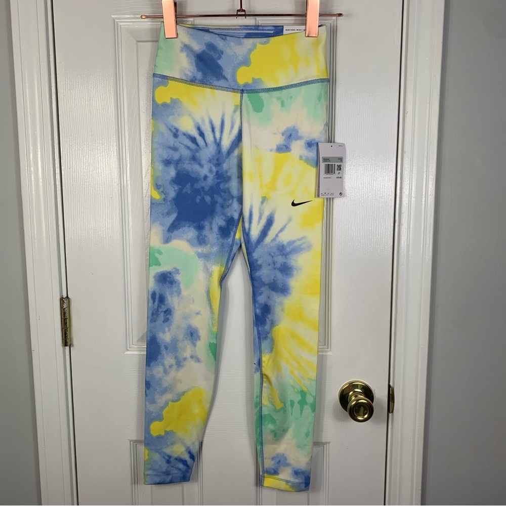 Nike Womens XS Tye Dye 7/8 Tights Leggings - Picture 1 of 4